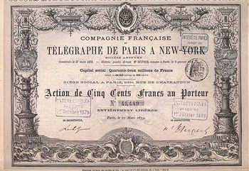 Cie. Francaise de Télégraphe de Paris à New-York S.A.