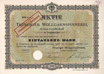 Thüringer Wollgarnspinnerei AG (Blankette)
