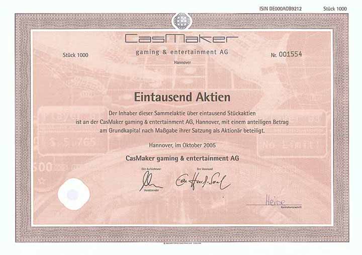 CasMaker gaming & entertainment AG