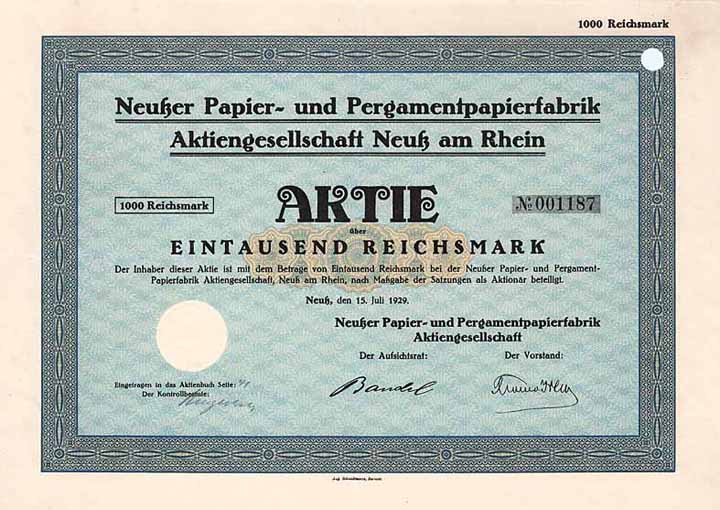 Neußer Papier- und Pergamentpapierfabrik AG