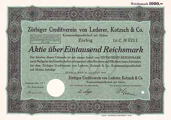 Zörbiger Creditverein von Lederer, Kotzsch & Co. KGaA