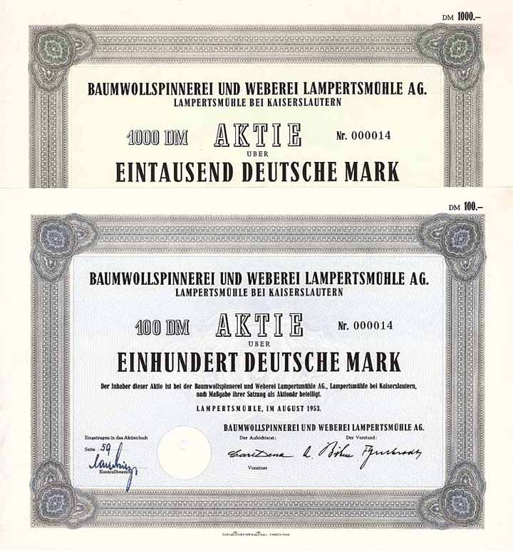 Baumwollspinnerei und Weberei Lampertsmühle AG