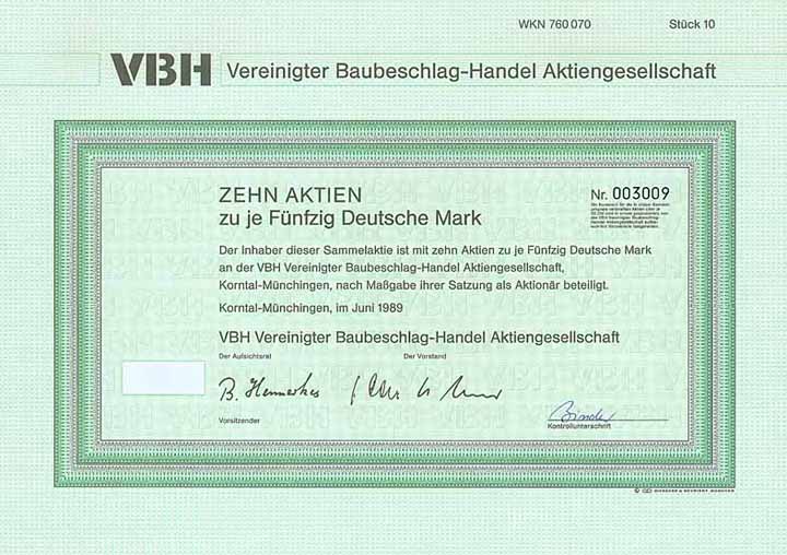 VBH Vereinigter Baubeschlag-Handel AG