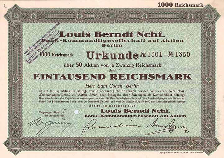 Louis Berndt Nachf. Bank-KGaA