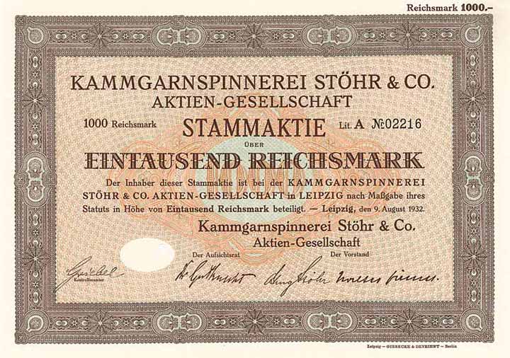 Kammgarnspinnerei Stöhr & Co. AG