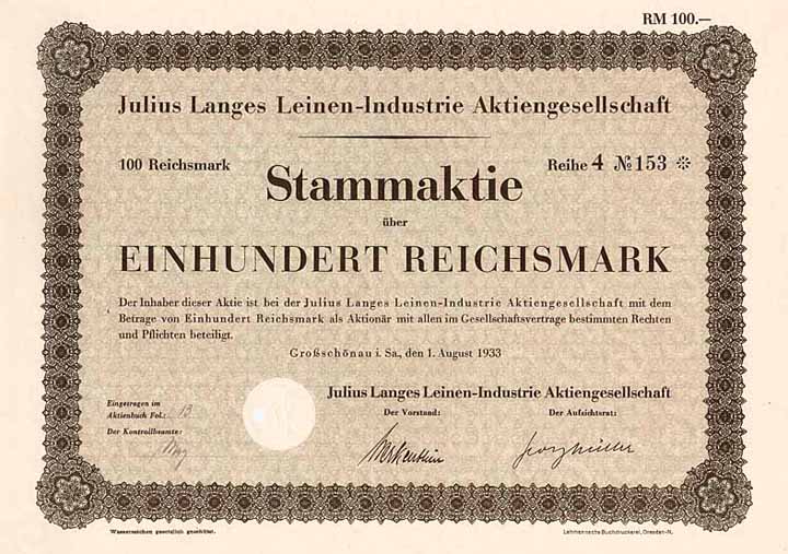 Julius Langes Leinen-Industrie AG