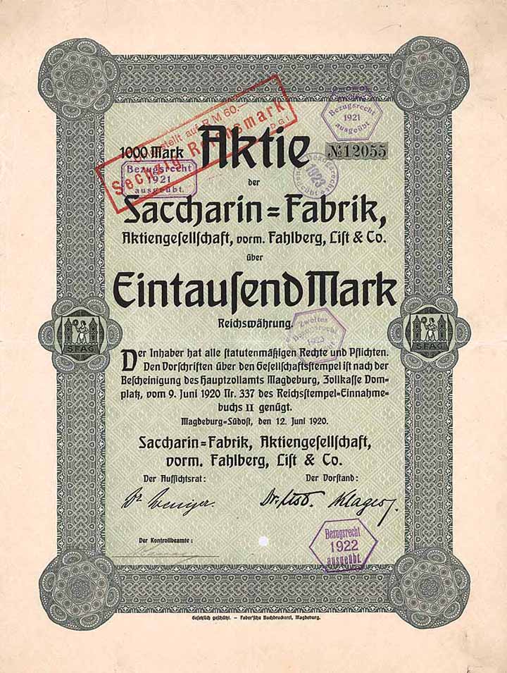 Saccharin-Fabrik AG vorm. Fahlberg, List & Co.