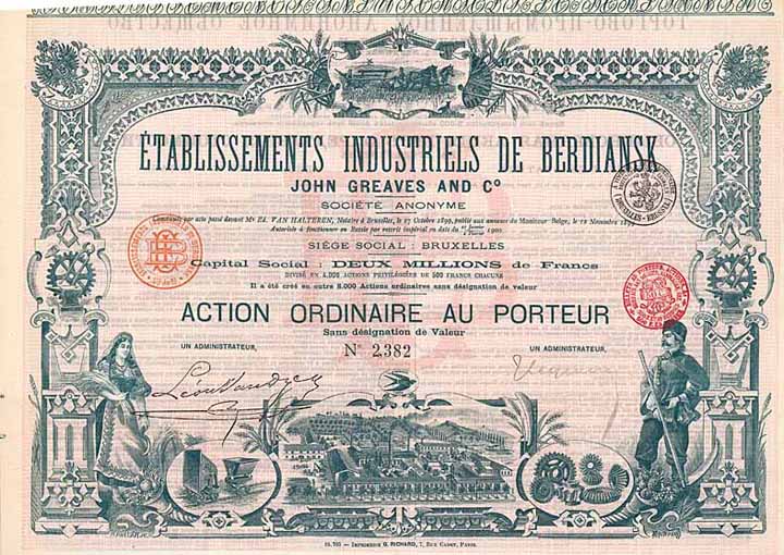 Etablissements Industriels de Berdiansk John Greaves and Co. S.A.