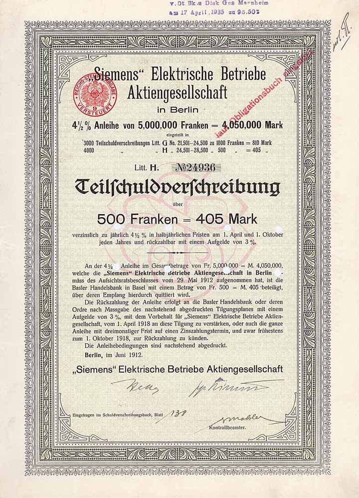 Siemens Elektrische Betriebe AG