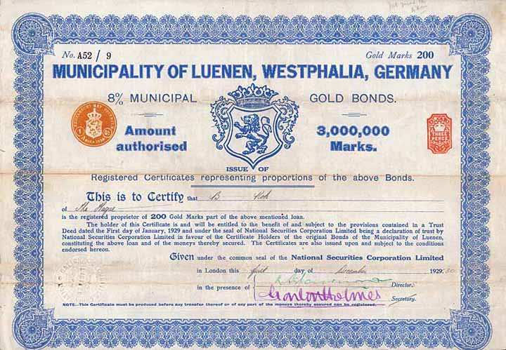 Municipality of Lünen, Westphalia