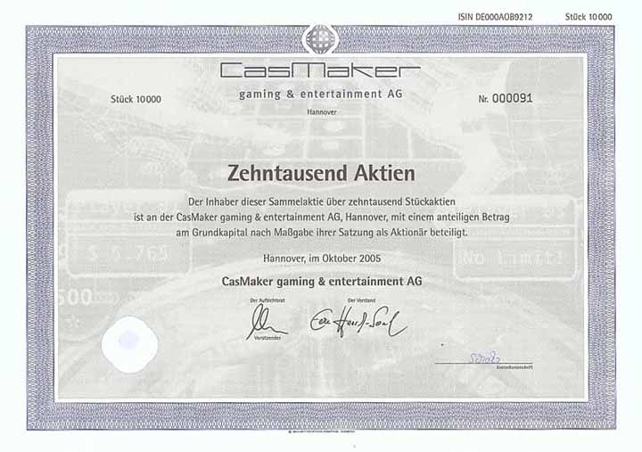 CasMaker gaming & entertainment AG
