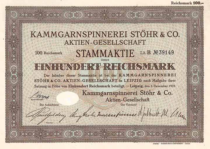 Kammgarnspinnerei Stöhr & Co. AG