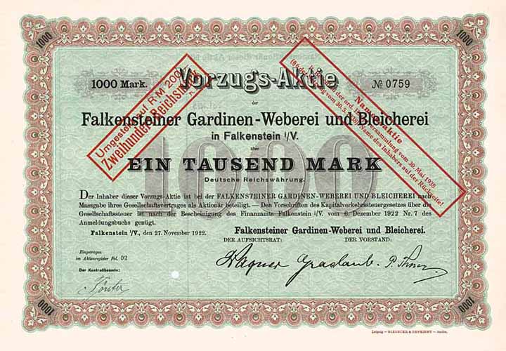 Falkensteiner Gardinen-Weberei und Bleicherei