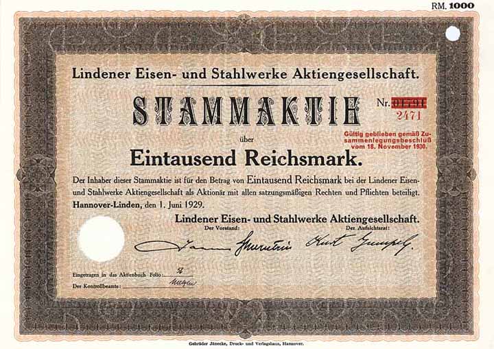 Lindener Eisen- und Stahlwerke AG