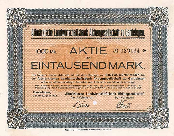 Altmärkische Landwirtschaftsbank AG