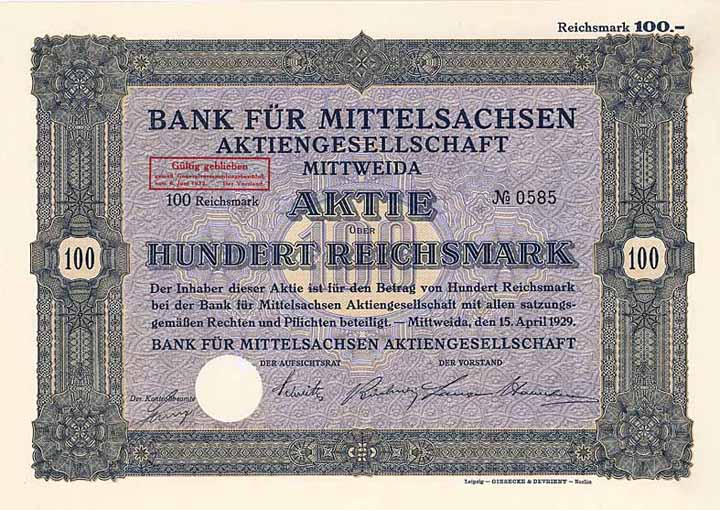 Bank für Mittelsachsen AG