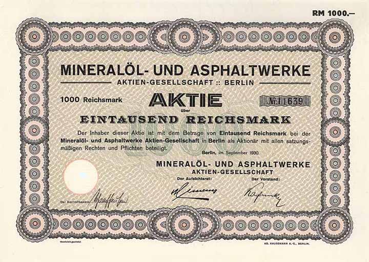 Mineralöl- und Asphaltwerke AG