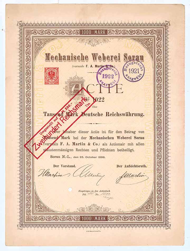 Mechanische Weberei Sorau vorm. F. A. Martin & Co.