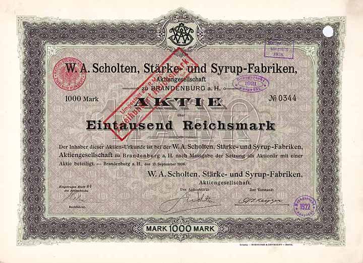 W. A. Scholten Stärke- und Syrup-Fabriken AG