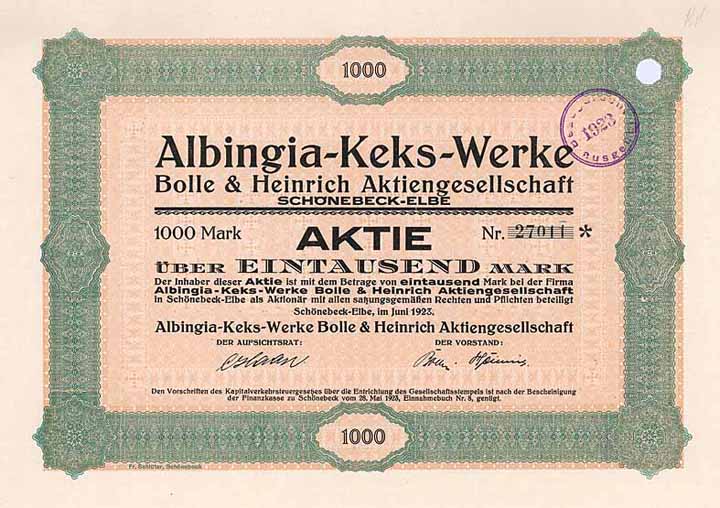 Albingia-Keks-Werke Bolle & Heinrich AG