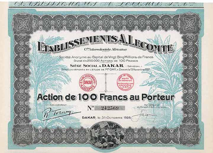 Etablissements A. Lecomte Cie. Intercoloniale Africaine