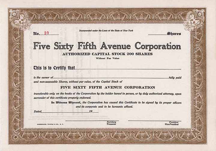 Five Sixty Fifth Avenue Corp.