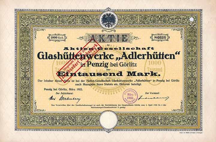 AG Glashüttenwerke "Adlerhütten"