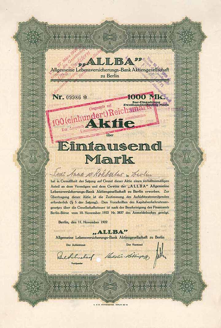ALLBA Allgemeine Lebensversicherungs-Bank AG