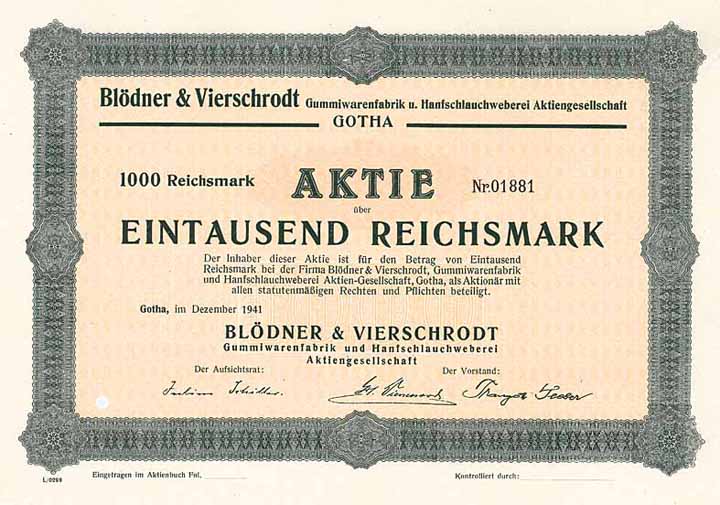 Blödner & Vierschrodt Gummiwarenfabrik u. Hanfschlauchweberei AG