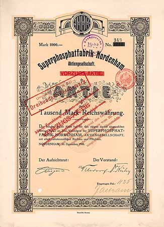Superphosphatfabrik Nordenham AG (ab 1911 VZ-Aktie)