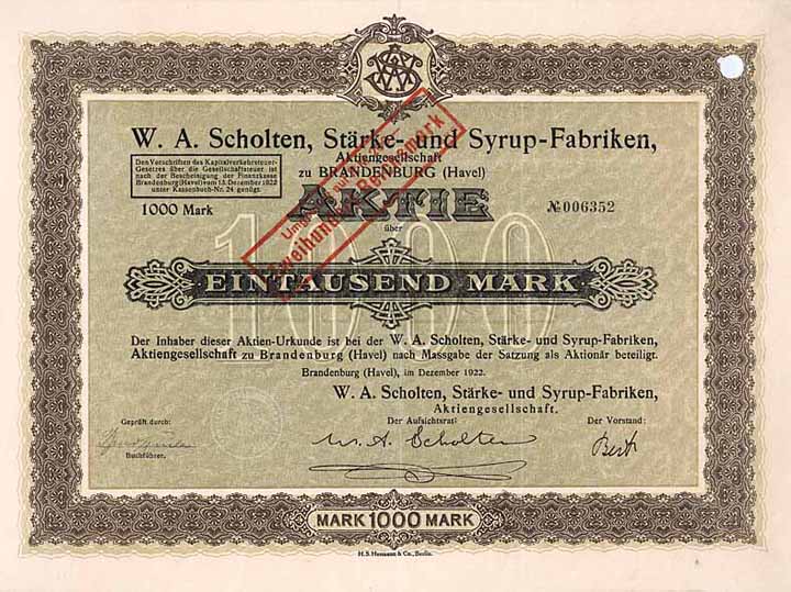 W. A. Scholten Stärke- und Syrup-Fabriken AG