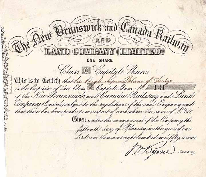 New Brunswick and Canada Railway and Land Company Ltd.