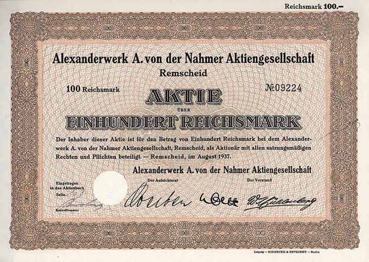 Alexanderwerk A. von der Nahmer AG