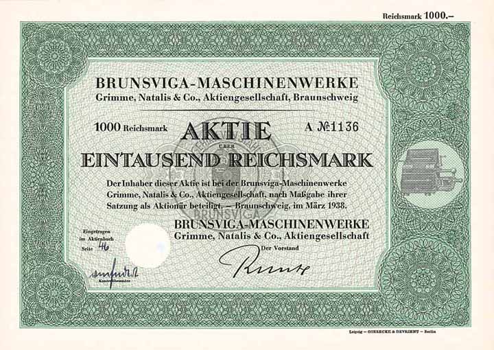 Brunsviga-Maschinenwerke Grimme, Natalis & Co. AG