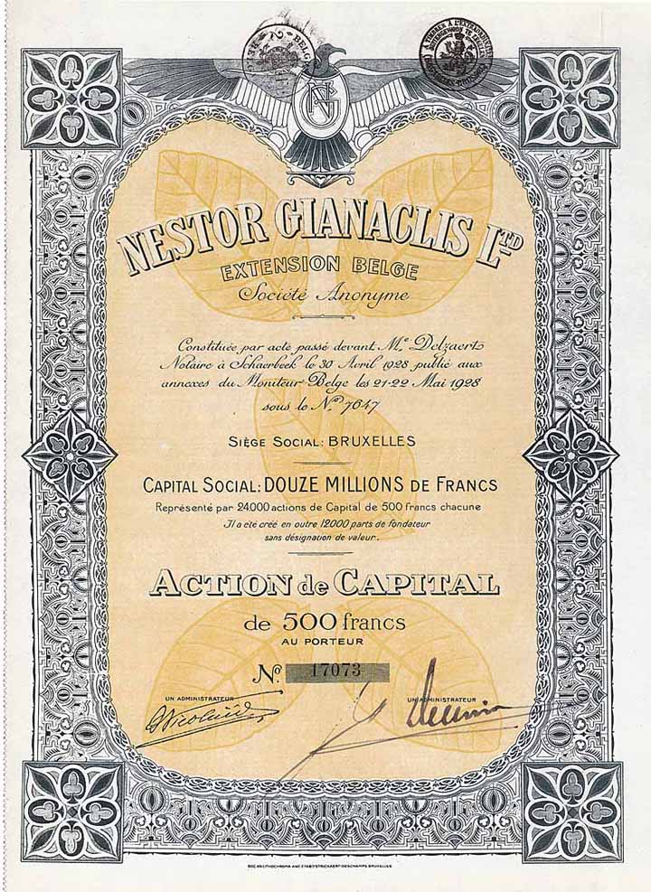 Nestor Gianaclis Ltd. Extension Belge S.A.
