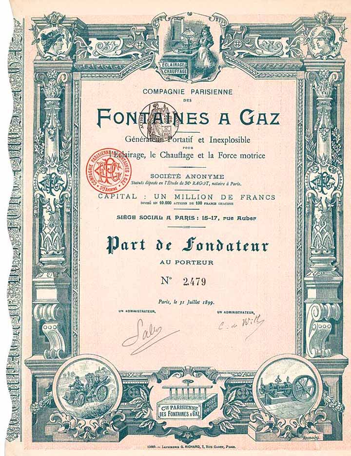 Cie. Parisienne des Fontaines a Gaz S.A.