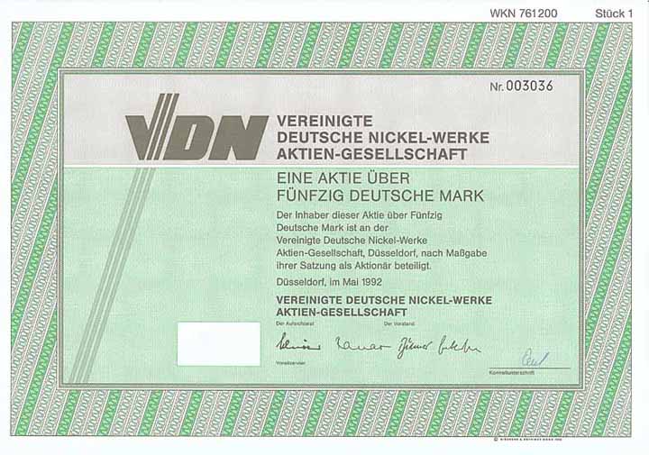 Vereinigte Deutsche Nickel-Werke AG