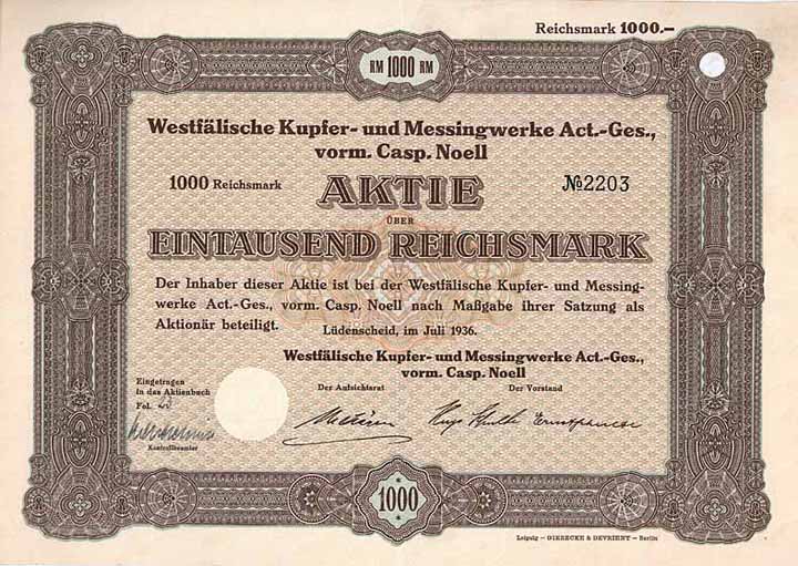 Westfälische Kupfer- und Messingwerke AG vorm. Casp. Noell