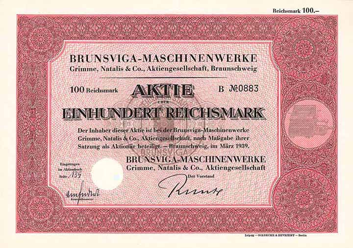 Brunsviga-Maschinenwerke Grimme, Natalis & Co. AG