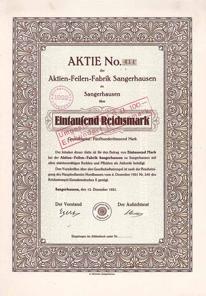 Aktien-Feilen-Fabrik Sangerhausen