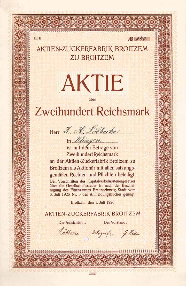 Aktien-Zuckerfabrik Broitzem