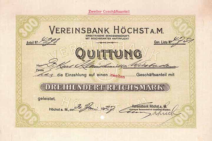 Vereinsbank Höchst a.M. eGmbH