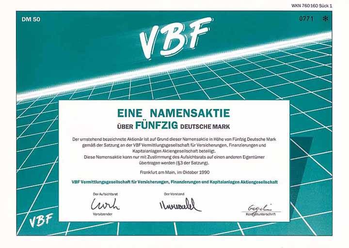 VBF Vermittlungsges. für Versicherungen, Finanzierungen und Kapitalanlagen AG