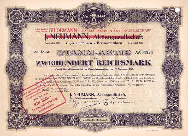 J. Neumann AG (Gildemann Cigarrenfabriken AG)