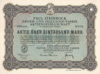 Paul Steinbock Papier- u. Zellulose-Fabrik AG