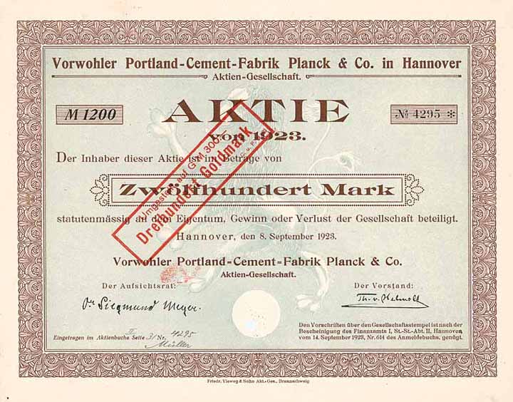 Vorwohler Portland-Cement-Fabrik Planck & Co. AG