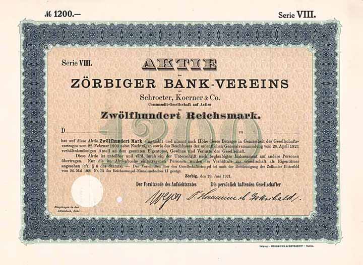 Zörbiger Bank-Verein von Schroeter, Koerner & Comp. KGaA