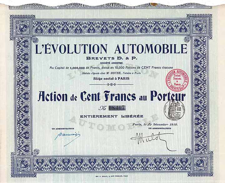 L’Évolution Automobile Brevets D. & P. S.A.