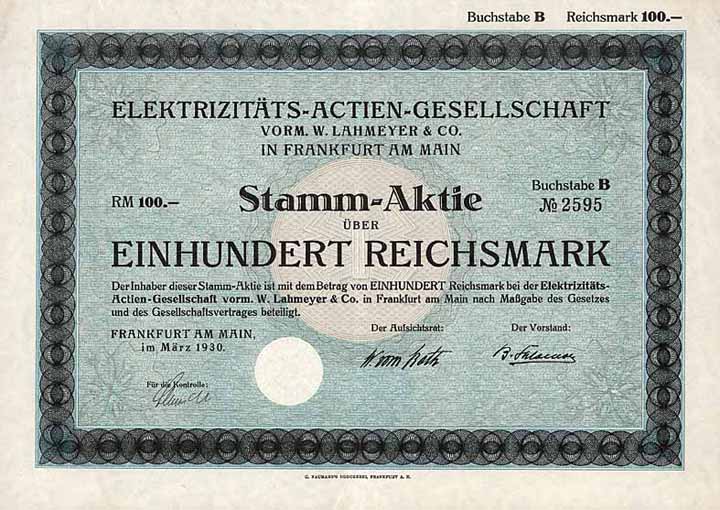 Elektrizitäts-AG vorm. W. Lahmeyer & Co.