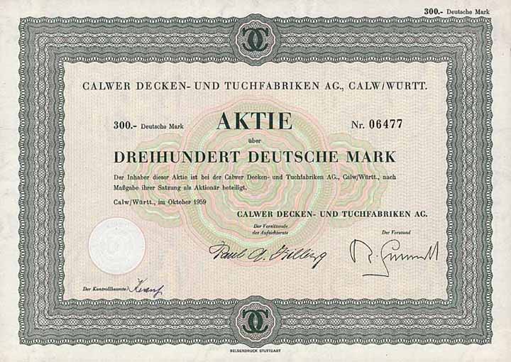 Calwer Decken- und Tuchfabriken AG